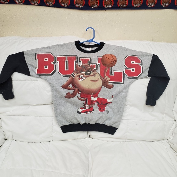 Glasgow Sweaters - Vintage Chicago Bulls Sweatshirt Youth L/ Women S